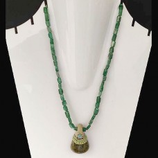 Natural Chrysoprase & Emerald Beaded Navratna necklace